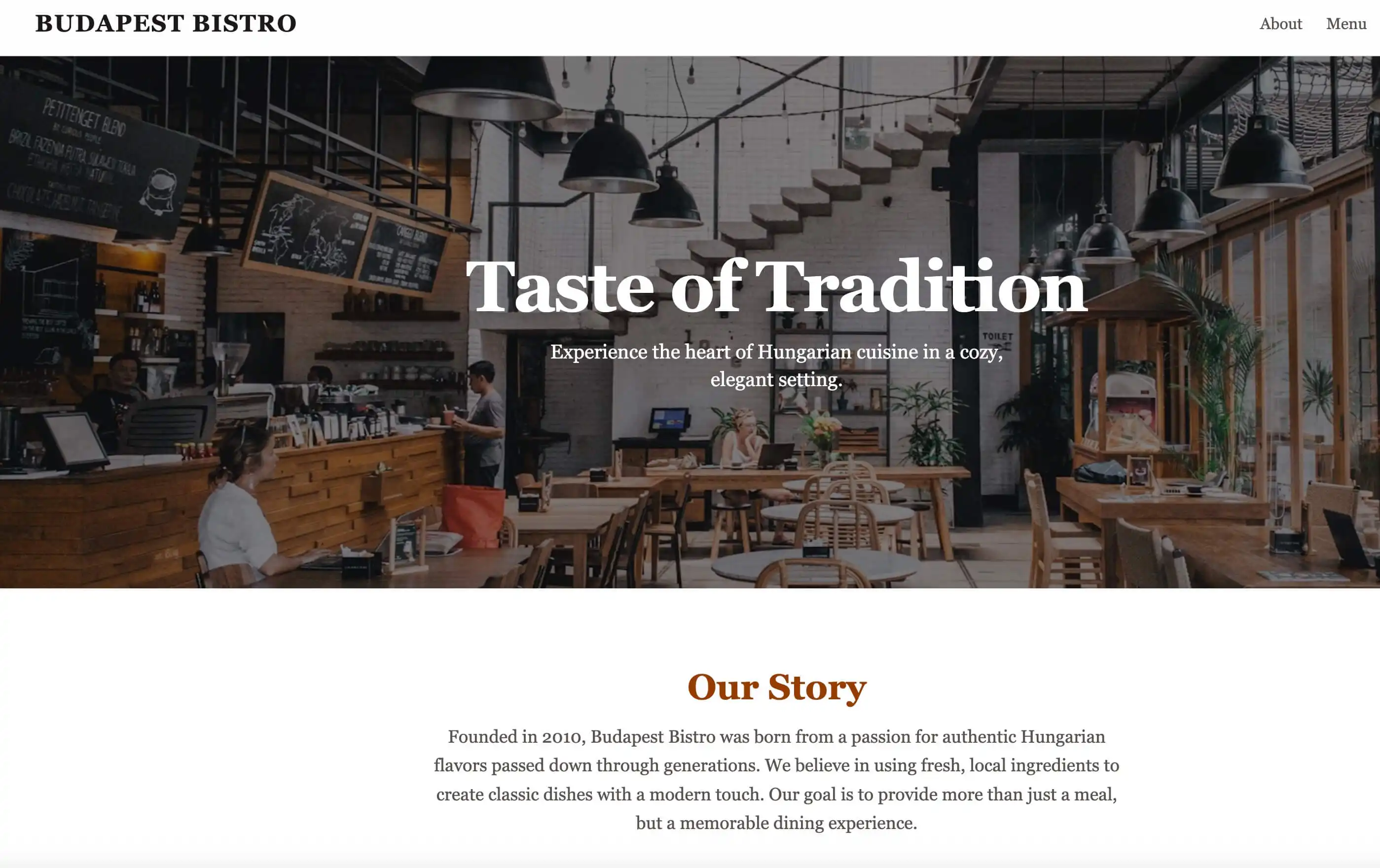 Atmospheric Bistro Landing Page